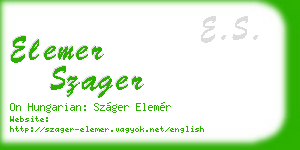 elemer szager business card
