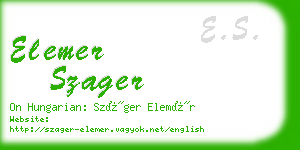 elemer szager business card